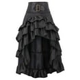 thumbnail image 1 of GERsome Women’s Steampunk Gothic Skirt High Low Ruffle Victorian Skirt Renaissance Bustle Skirt, 1 of 4