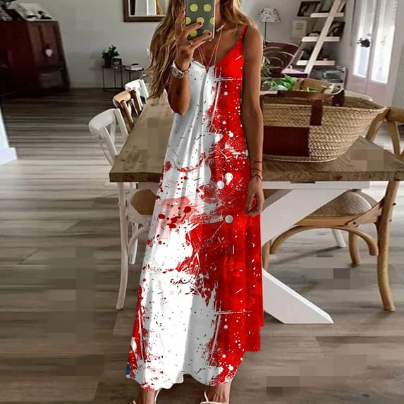 GERsome Women's Summer Dresses Beach Casual Sleeveless Floral Print Tank Loose Sundress