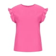 thumbnail image 1 of GERsome Women's Summer Ruffle Short Sleeve Crew Neck T Shirts Solid Loose Casual Tee Tops, 1 of 9