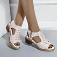 thumbnail image 1 of GERsome Women's Summer Sandals Low Block Heels Sandals Peep Toe Wedding Dress Shoes, 1 of 4