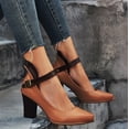 thumbnail image 1 of GERsome Women's Thick Heel Pumps Round Toe Wedding Dress Evening Party Shoes, 1 of 7