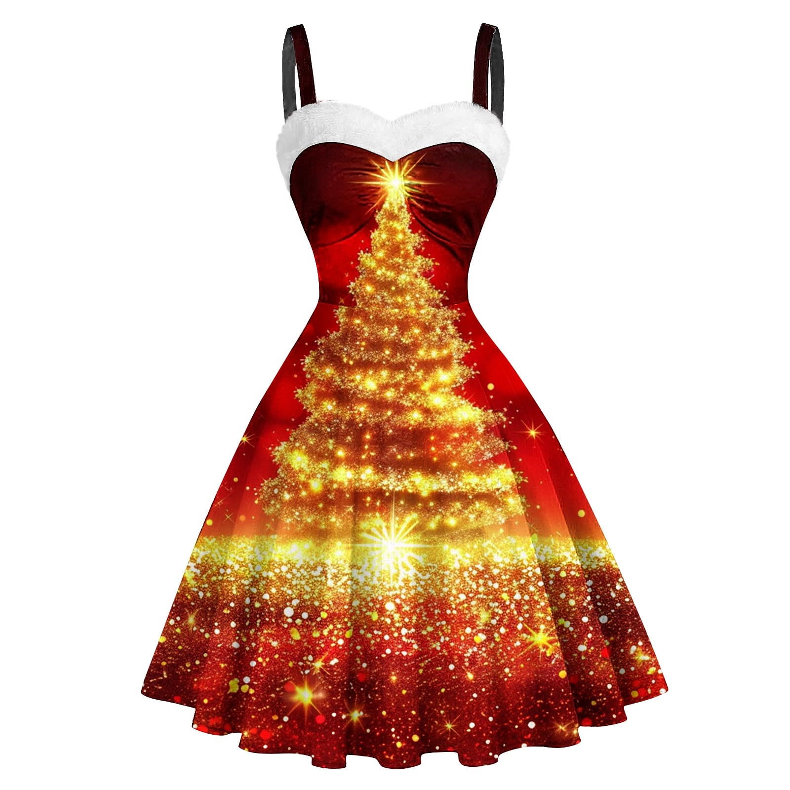 old fashioned christmas dress Christmas Dress - Retro Dress for Woman, Womens Vintage Christmas Dress Snowflake Printed Dresses Sleeveless Tunic Dress