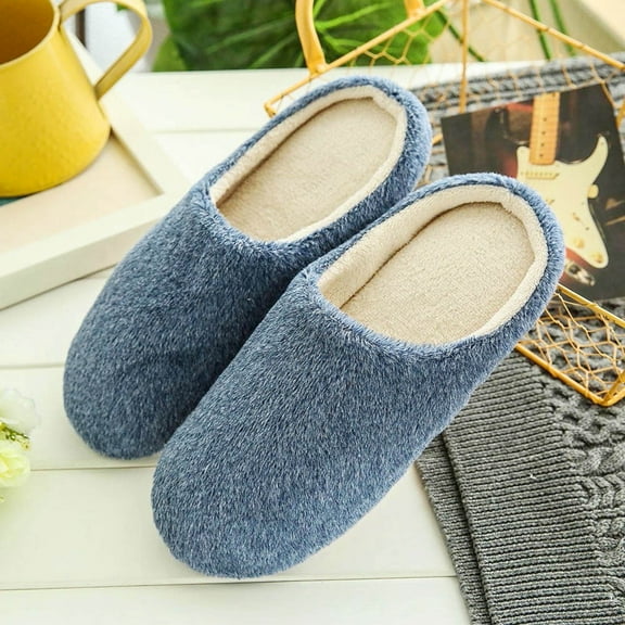 GERsome Women's Warm Cotton Knit Memory Foam Slippers Soft House Slippers with Anti Slip Sole