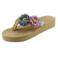 thumbnail image 1 of GERsome Women's Wedge Sandal Flowers Sandals Cute Slippers Non-Slip Flip Flops Slippers, 1 of 8