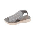 thumbnail image 1 of GERsome Women's Wedge Sandals Open Toe Breathable Mesh Walking Shoes Ankle Strap Summer Travel Beach Outdoor Sandals, Gray Size 5.5, 1 of 9