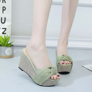 GERsome Women's Wedge Sandals Platform Espadrille Slip On Casual Summer Slides