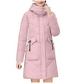 thumbnail image 1 of GERsome Women's Winter Warm Puffer Padded Coat Quilted Lightweight Hooded Long Jacket, 1 of 7