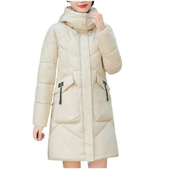 GERsome Women's Winter Warm Puffer Padded Coat Quilted Lightweight Hooded Long Jacket