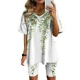 thumbnail image 1 of GERsome Womens 2 Piece Loungewear Sets Floral Print V Neck Pullover Tops and Biker Shorts Workout Sport Tracksuit S-3XL, 1 of 4