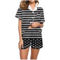thumbnail image 1 of GERsome Womens 2 Piece Pajama Sets Summer Tie-dye Lounge Set Short Sleeve Pj Sleepwear Button Down Top and Shorts Sleepwear Notch Collar Pjs Lounge Set with Pockets S-XXL, 1 of 5