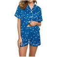 thumbnail image 1 of GERsome Womens 2 Piece Pajamas Set Summer Short Sleeve Sleepwear Button Down Nightwear Shorts Soft Pj Sets Comfortable Top and Shorts Pjs Set S-XXL, 1 of 5