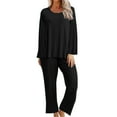 thumbnail image 1 of GERsome Womens 2 Piece Summer Outfits Long Sleeve Tops Pants Lounge Sets, 1 of 7