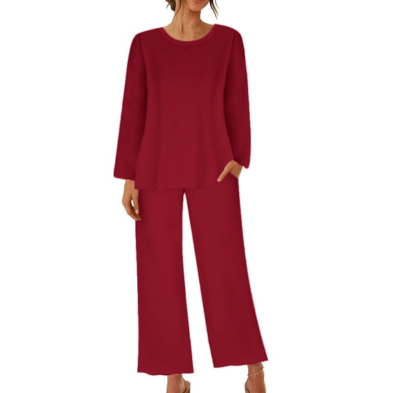 GERsome Womens 2 Piece Summer Outfits Long Sleeve Tops Pants Lounge Sets