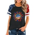 thumbnail image 1 of GERsome Womens 4th of July T-Shirt American Flag Raglan Short Sleeve Crewneck Tshirt Funny Patriotic Graphic Shirts USA Flag Stars Stripes Tee S-3XL, 1 of 2