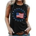 thumbnail image 1 of GERsome Womens 4th of July Tank Tops Crew Neck Sleeveless T Shirts USA Flag Stars Stripes Graphic Loose Fit Summer Tees S-2XL, 1 of 4