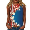 thumbnail image 1 of GERsome Womens 4th of July Tank Tops Summer Sleeveless American Flag Patriotic T-Shirts USA Flag Stars Stripes Crewneck Tees S-5XL, 1 of 4