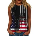 thumbnail image 1 of GERsome Womens 4th of July Tank Tops Summer Sleeveless American Flag Patriotic T-Shirts USA Flag Stars Stripes Crewneck Tees S-5XL, 1 of 4