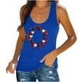 thumbnail image 1 of GERsome Womens 4th of July Tank Tops Summer USA Flag Stars Stripes Graphic Tees Scoop Neck Sleeveless Loose Fit T-Shirts S-2XL, 1 of 5