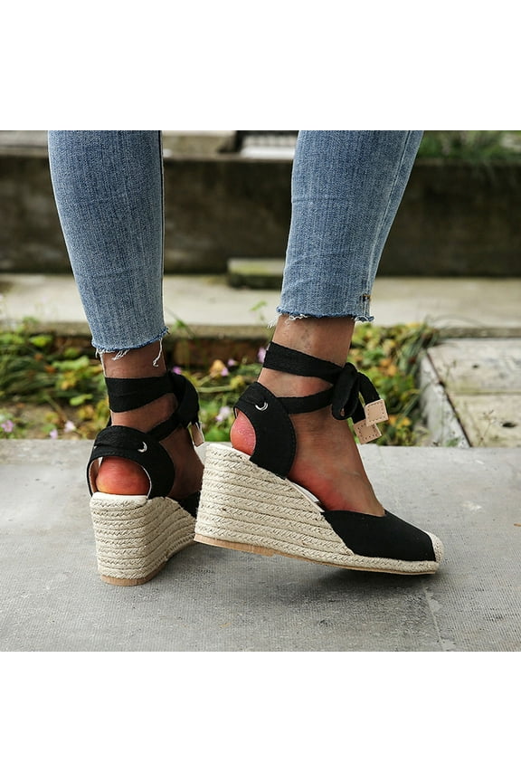 Womens Close Toe Espadrilles Platform Slip on Straps Dressy Wedges Sandals for all Casual Occasions