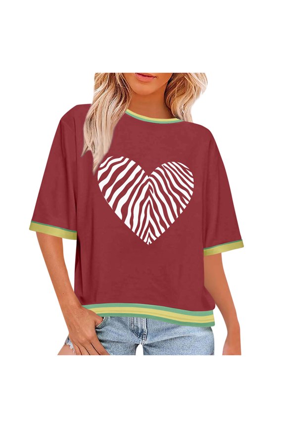 Womens Crop Tops Short Sleeve Cropped T Shirts Casual Crew Neck Drop Shoulder Loose Fit Summer Graphic Tees, Sizes S-3XL