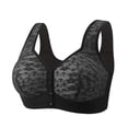 thumbnail image 1 of GERsome Womens Front Closure Wirefree Posture Bra Supportive V-Neck Comfort Push Up Bra - Black/XL, 1 of 8