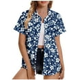 thumbnail image 1 of GERsome Womens Hawaiian Button Down Shirts Casual Short Sleeve Floral Print Blouses Summer Tops, Sizes S-5XL, 1 of 5