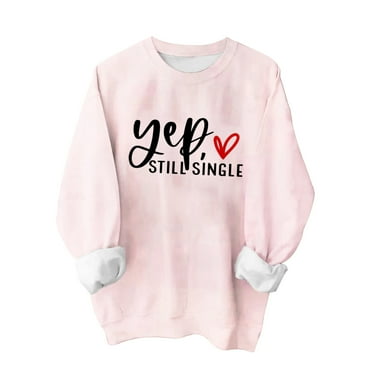 GERsome Womens Heart Print Sweatshirt Crew Neck Long Sleeves Valentine's Day Pullover Tops