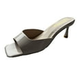 thumbnail image 1 of GERsome Womens High Heels Square Open Toe High Heeled Sandals Slip On Slides Dress Shoes, 1 of 4