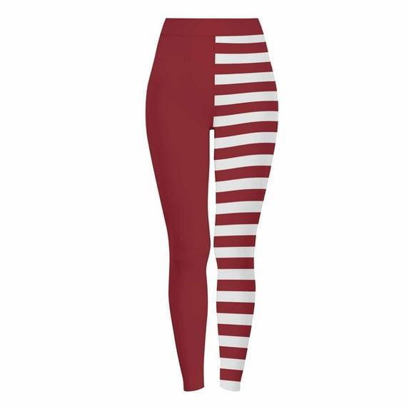 GERsome Womens Leggings Striped Footless Stretchy Tights Pants Workout Leggings Funny Graphic High Waist Party Leggings Size 2XL