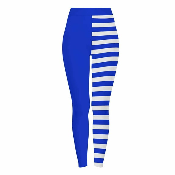 GERsome Womens Leggings Striped Footless Stretchy Tights Pants Workout Leggings Funny Graphic High Waist Party Leggings Size 3XL