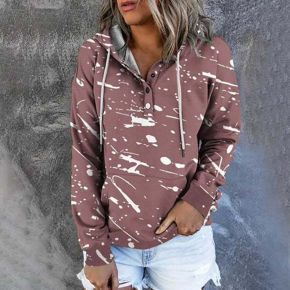 GERsome Womens Long Sleeve V Neck Hoodie Sweatshirts Lightweight Pullover Tops with Pocket