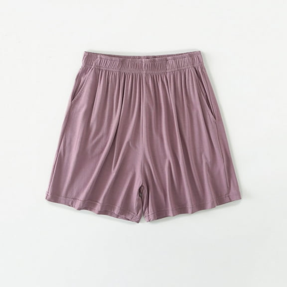 GERsome Womens Pajamas Shorts Soft Elastic Waist Lounge Solid Color Comfy Sleepwear Shorts M-2XL