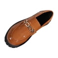 thumbnail image 1 of GERsome Womens Platform Loafers Round Toe Low Chunky Heels Slip On Work Shoes Comfort Office Business Dress Shoes, Brown Size 9, 1 of 9