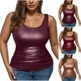 thumbnail image 1 of GERsome Womens Plus Size Tank Tops Scoop Neck Sleeveless Slim Fit Tee Shirts Casual Summer Solid Color Crop Tops S-5XL, 1 of 8