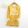 thumbnail image 1 of GERsome Womens Sherpa Lined Sweatshirts Casual Crewneck Letter Print Fleece Pullover Long Sleeve Thermal Shirts Tops S-XXL Yellow/XXL, 1 of 4