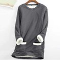 thumbnail image 1 of GERsome Womens Sherpa Lined Sweatshirts Round Neck Fleece Pullover Tops Solid Color Long Sleeve Sherpa Lined Casual Warm Loungewear Sweatshirt S-XXXL /XXL, 1 of 5