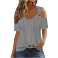 thumbnail image 1 of GERsome Womens Short Sleeve Tops Cold Shoulder Basic Tee Tops Shirts Sexy Summer Blouse T-Shirt, 1 of 6