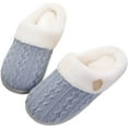 thumbnail image 1 of GERsome Womens Slipper Warm Comfy Memory Foam House Slippers Knitted Shoes Faux Fur Lined Anti-Skid Rubber Sole Bedroom Cozy Indoor Outdoor Slippers, 1 of 4