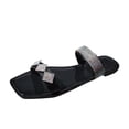 thumbnail image 1 of GERsome Womens Slippers Summer Strap Rhinestone Flat Bottom Sandals Women's Comfortable Casual Slippers, 1 of 6