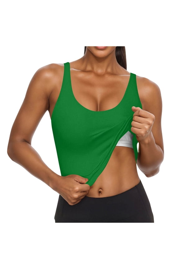 Womens Tank Tops Scoop Neck Seamless Camisole with Built-in Bra Cup Solid Color Layering Cami Undershirt for Yoga Workout S-2XL