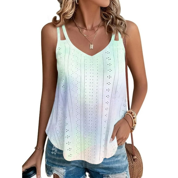 GERsome Womens Tank Tops Summer Casual Crew Neck Sleeveless Top Loose Fit Basic Tunic Shirts