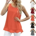 thumbnail image 1 of GERsome Womens Tank Tops Summer Scoop Neck Sleeveless T Shirts Casual Loose Fit Tunic Blouses, 1 of 8