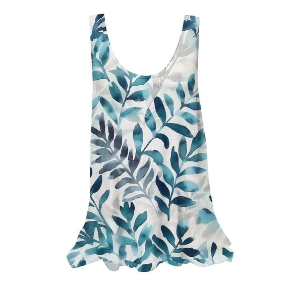 GERsome Womens Tank Tops Summer Sleeveless T Shirts Casual Cute Floral Loose Fit Flowy Tunic Shirts S-2XL