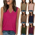 thumbnail image 1 of GERsome Womens Tank Tops Summer V Neck Sleeveless T-Shirts Casual Loose Fit Solid Color Beach Vacation Tee Shirts S-2XL, 1 of 7