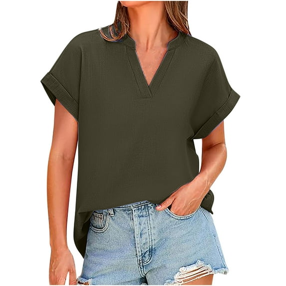 GERsome Womens Tops Short Sleeve V Neck Shirt Casual Tunic T-Shirts Dressy Work Blouse