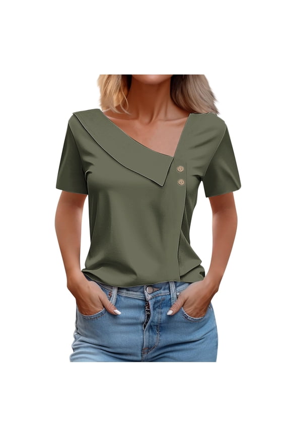 Womens V Neck Short Sleeve Tshirts Casual Lightweight Tops for Women Trendy Cute T Shirts Summer Clothes Basics Tee S-3XL