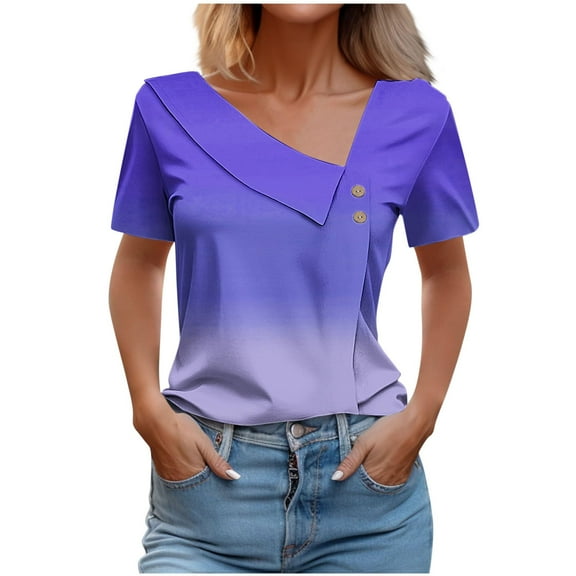 GERsome Womens V Neck Short Sleeve Tshirts Casual Lightweight Tops for Women Trendy Cute T Shirts Summer Clothes Basics Tee S-3XL