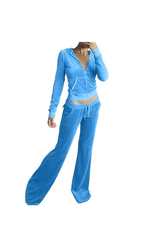 Womens Velour Sweatsuits Tracksuit 2 Piece Outfits Casual Jogging Sweat Suits Matching Jogger Pants Set