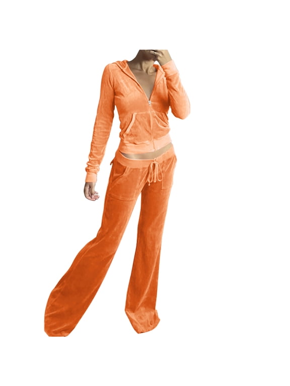 Womens Velour Sweatsuits Tracksuit 2 Piece Outfits Casual Jogging Sweat Suits Matching Jogger Pants Set