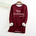 thumbnail image 1 of GERsome Womens Winter Soft Sherpa Fleece Lined Pullover Crewneck Letter Print Sweatshirt Winter Warm Sherpa Lined Fleece Sweatshirt Pullover Loungewear Tunic Tops /M, 1 of 3